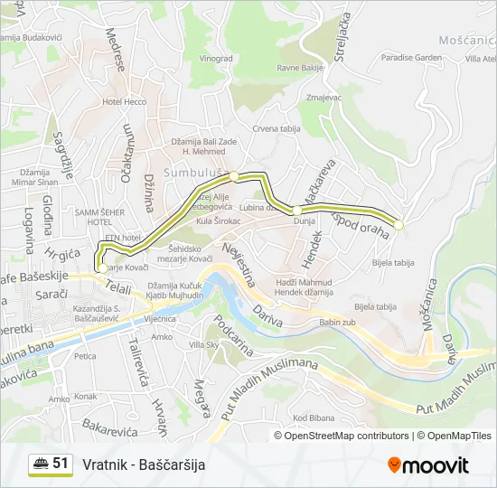 51 Minibus Line Map