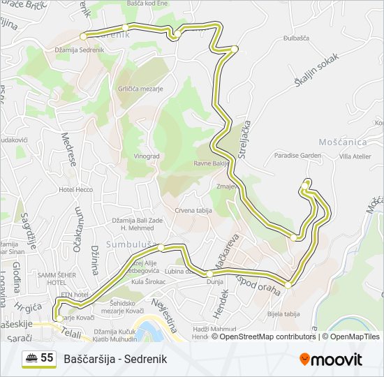 55 Minibus Line Map