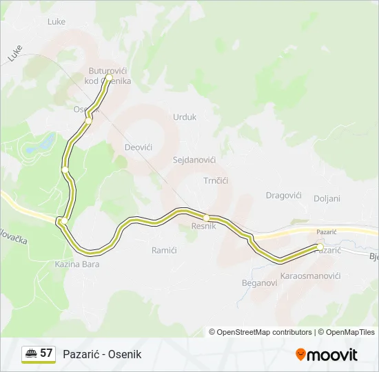 57 Minibus Line Map