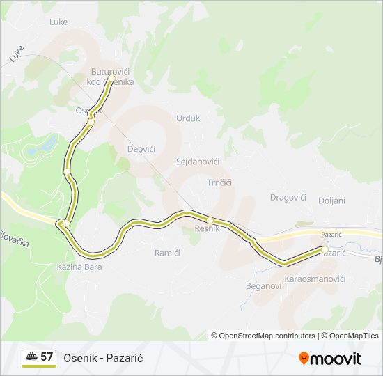 57 Minibus Line Map