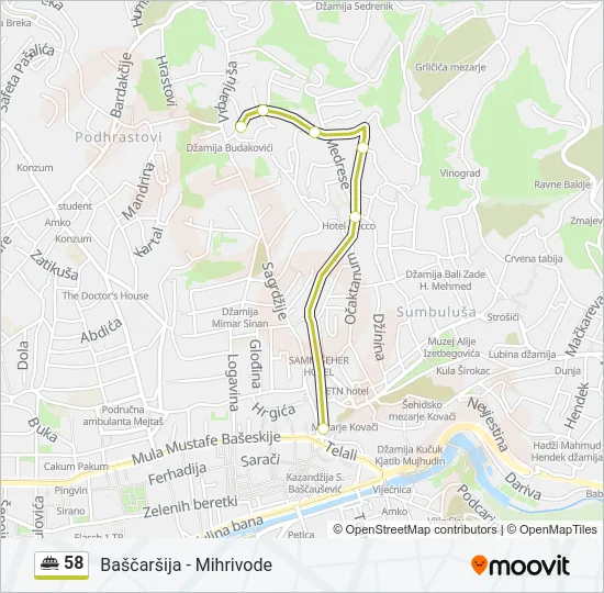 58 Minibus Line Map