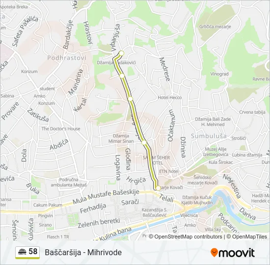 58 Minibus Line Map