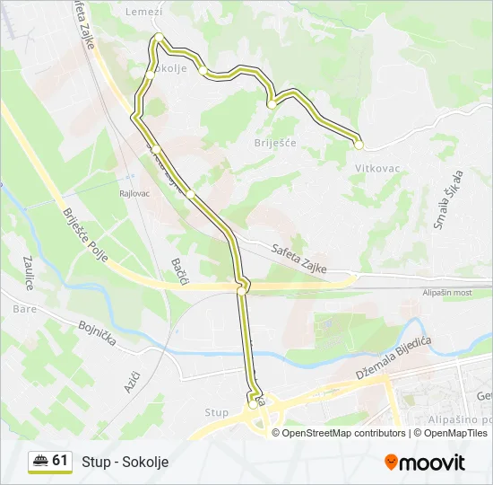 61 Minibus Line Map
