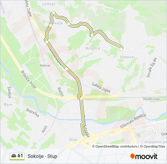 61 Minibus Line Map