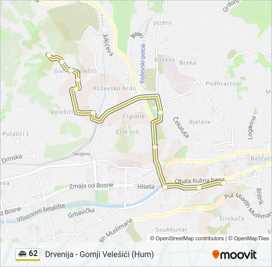 62 Minibus Line Map