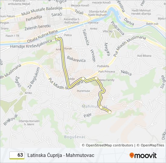 63 minibus Line Map
