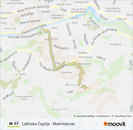63 Minibus Line Map