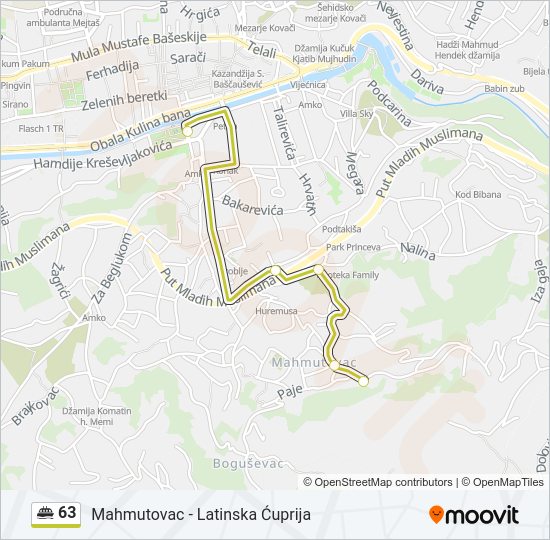 63 Minibus Line Map