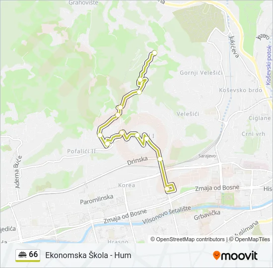 66 Minibus Line Map