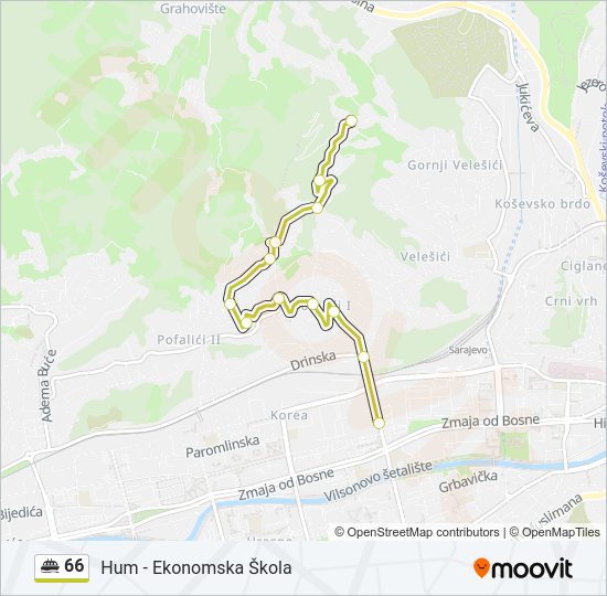 66 Minibus Line Map