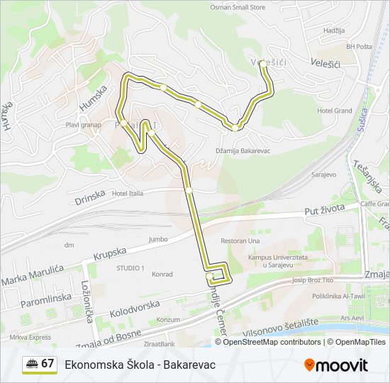 67 Minibus Line Map