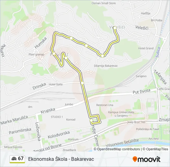 67 Minibus Line Map