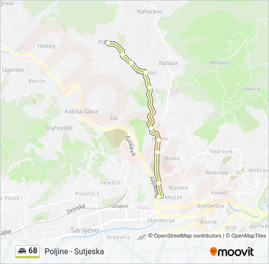 68 Minibus Line Map