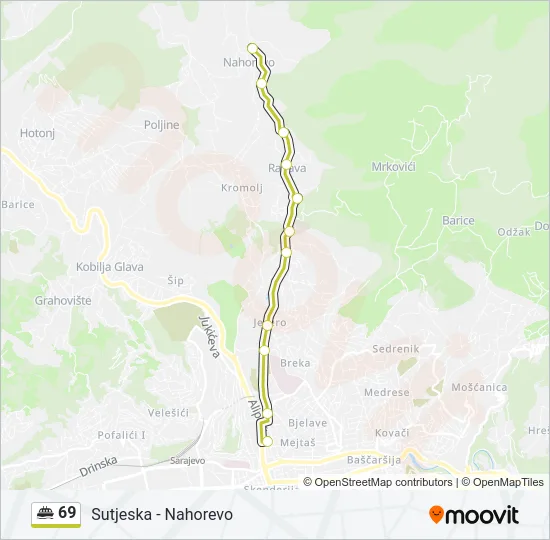 69 Minibus Line Map