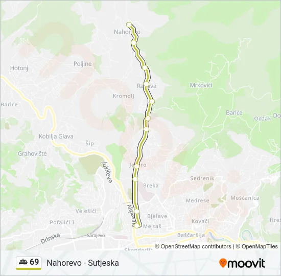 69 Minibus Line Map