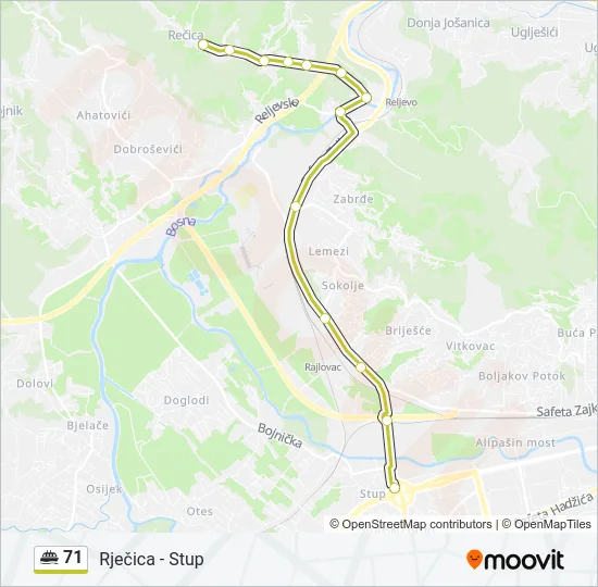 71 Minibus Line Map