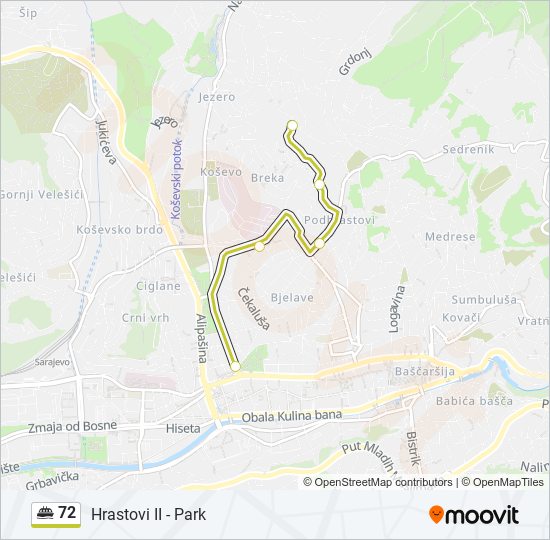 72 minibus Line Map