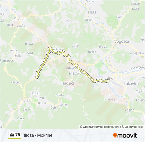 75 minibus Line Map