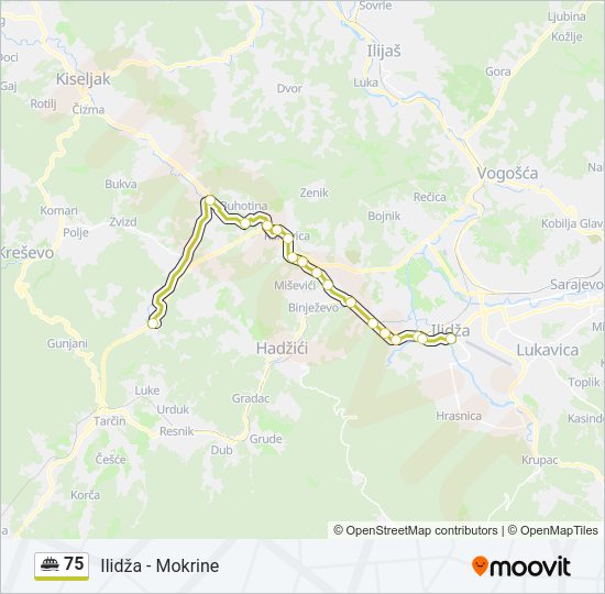 75 Minibus Line Map