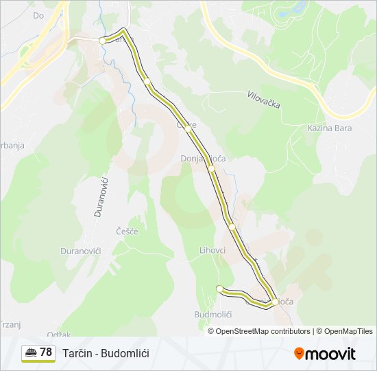 78 minibus Line Map