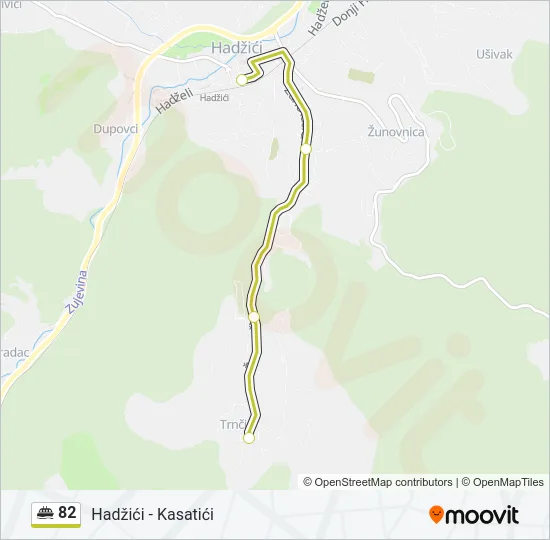 82 Minibus Line Map