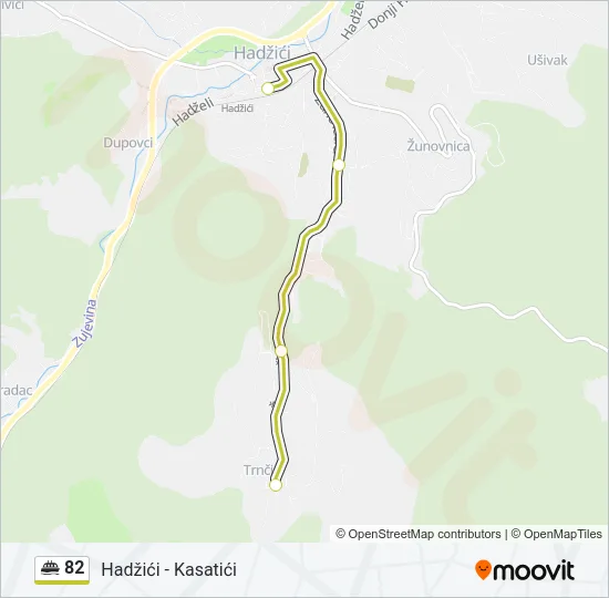 82 Minibus Line Map
