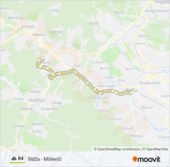 84 minibus Line Map