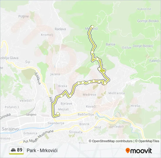 89 Minibus Line Map