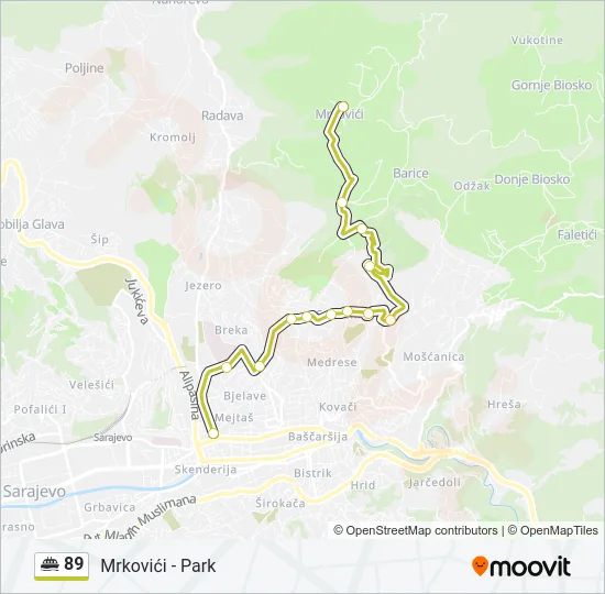 89 Minibus Line Map