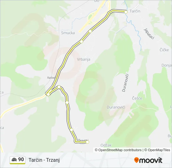 90 Minibus Line Map