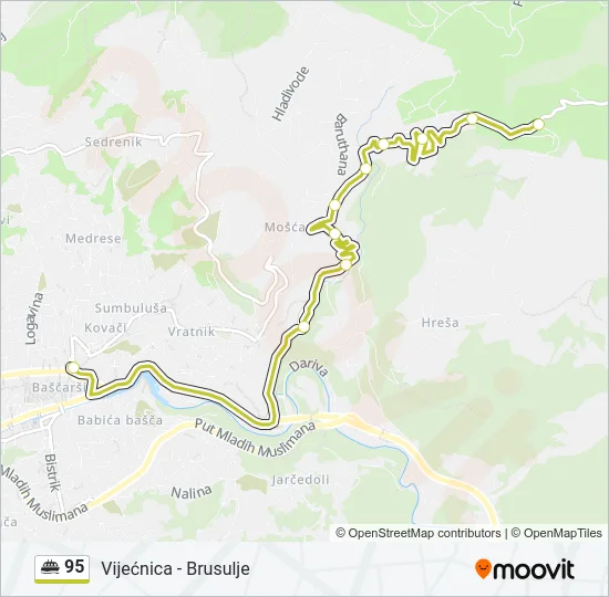 95 Minibus Line Map