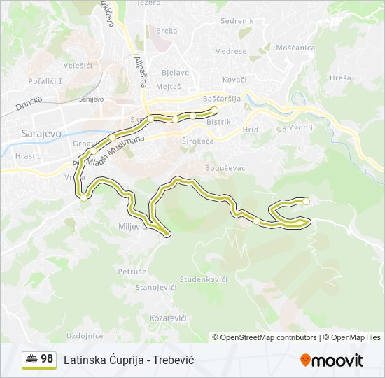 98 minibus Line Map