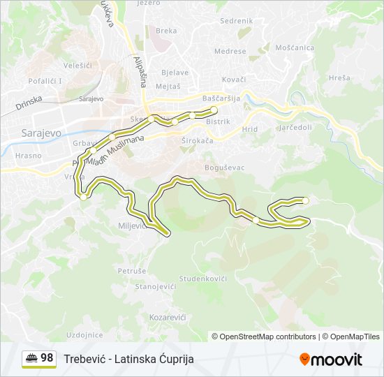 98 minibus Line Map