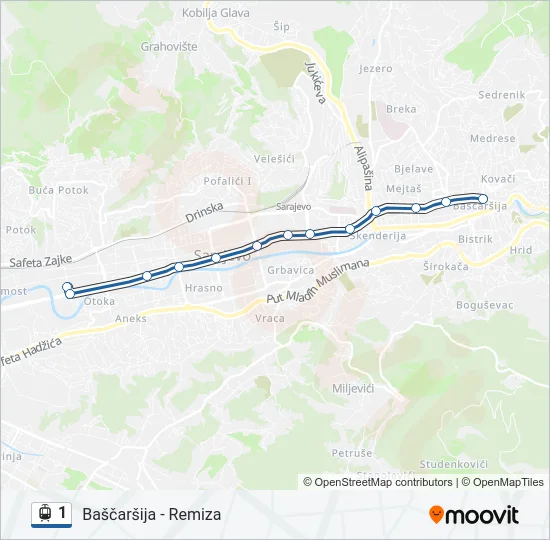 1 Light Rail Line Map