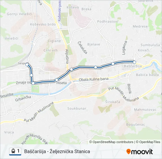 1 Light Rail Line Map