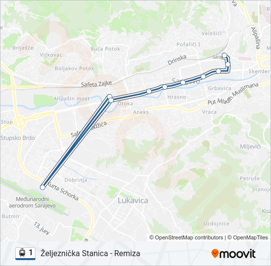 1 Light Rail Line Map