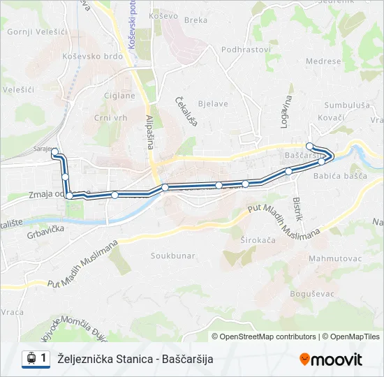 1 Light Rail Line Map
