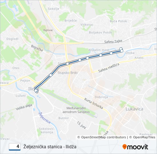 4 tramvaj mapa linije