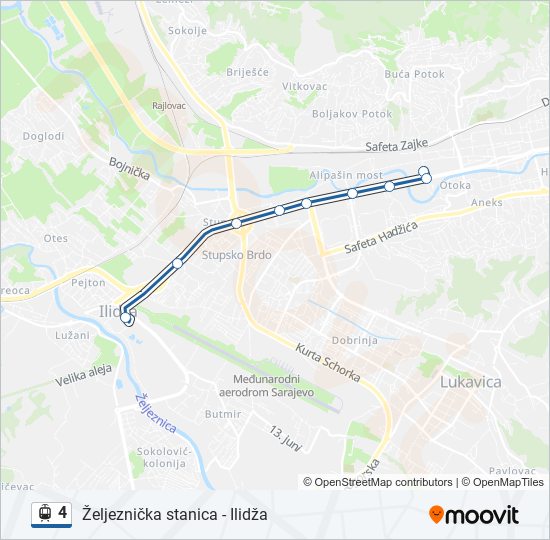 4 tramvaj mapa linije