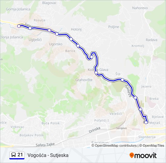 21 Bus Line Map