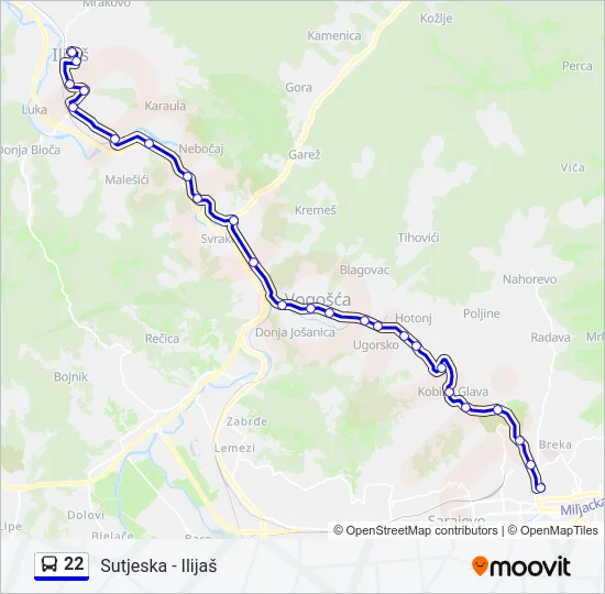 22 Bus Line Map
