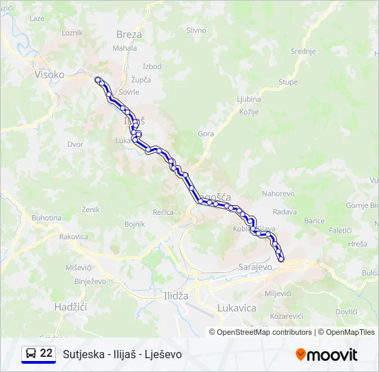 22 Bus Line Map
