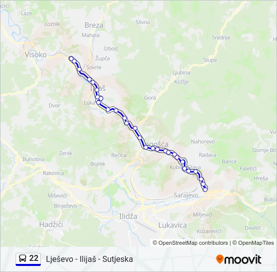 22 Bus Line Map