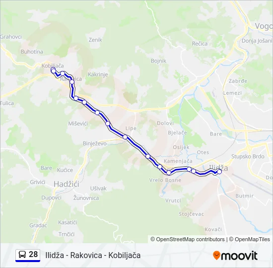 28 Bus Line Map