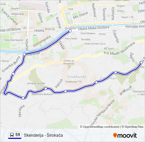 59 bus Line Map