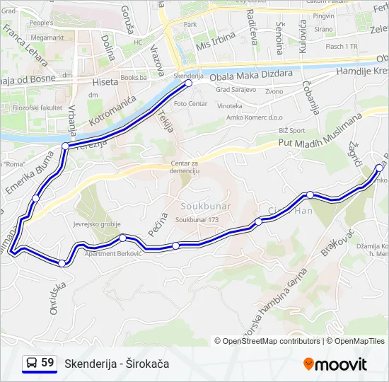 59 Bus Line Map