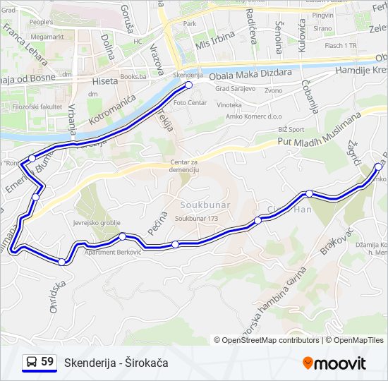 59 bus Line Map