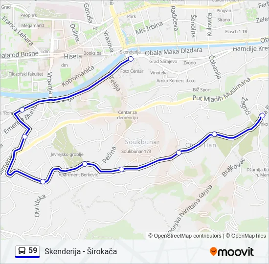 59 Bus Line Map