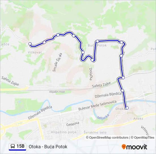 15B Bus Line Map