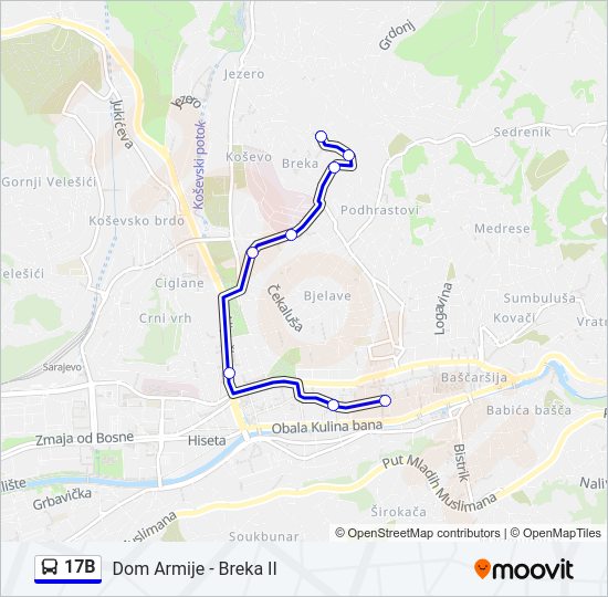 17B Bus Line Map